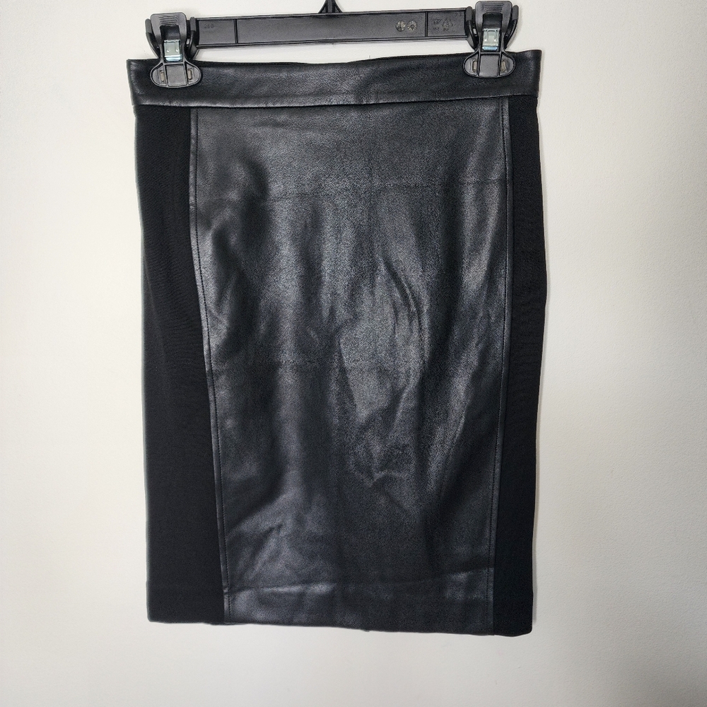 Ann Taylor knit vegan leather pencil skirt petite 0
